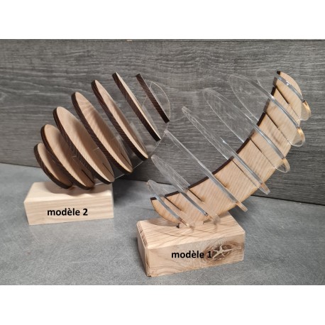 Trophée rugby bois et plexiglas