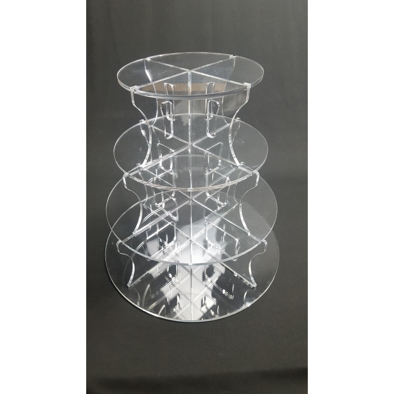 Aluminium acrylic plexiGlass tortenetagere présentoir à gâteaux de mariage  à 3 étages-diamètre 30 cm 5 plaques de support : : Cuisine et  Maison